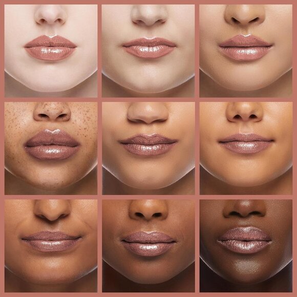 🆕 Metallic Shine Nude Lipstick Moisturizing Creamy Formula Vegan Full-Coverage - Picture 3 of 8